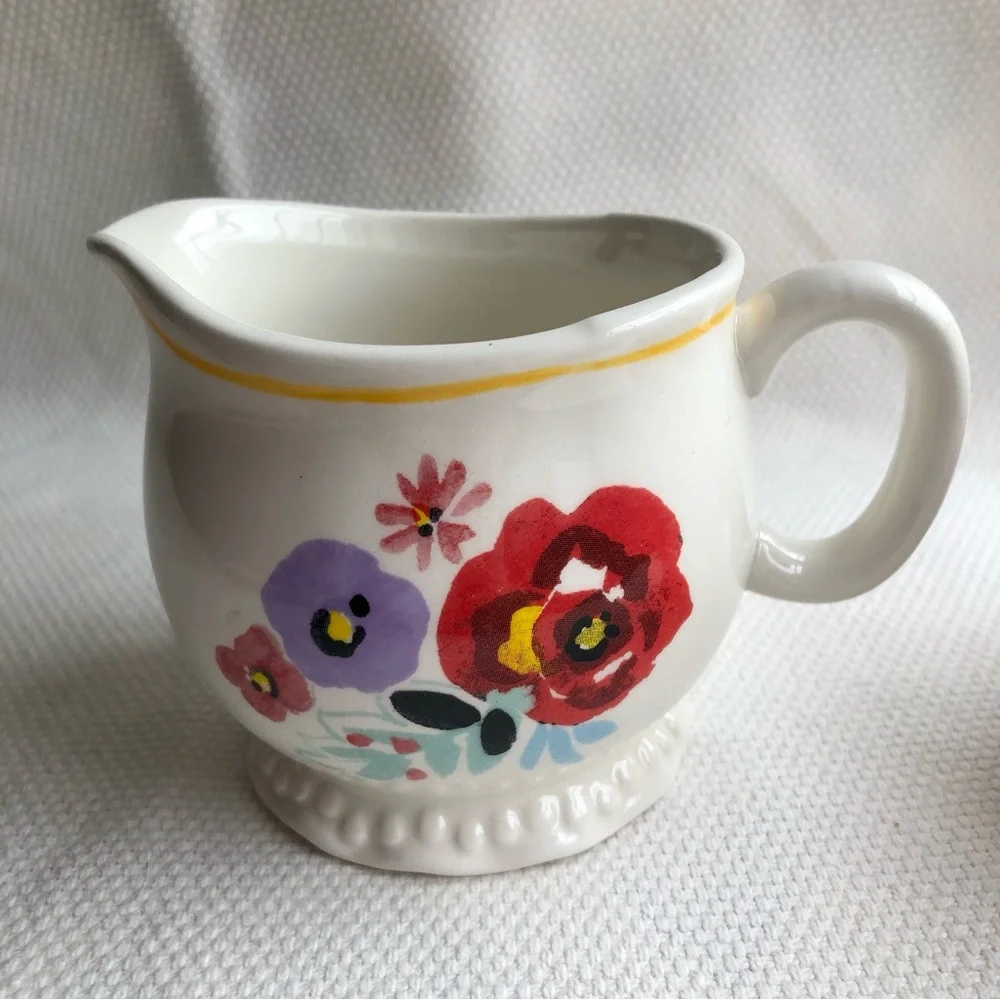 Pioneer Woman Flea Market Creamer and Sugar Bowl Set Ceramic
